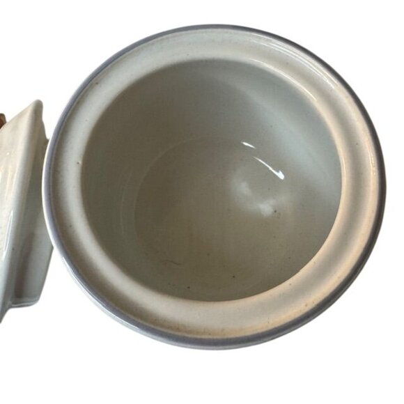 English Garden Stoneware Floral Design Lidded Sugar Bowl Or Small Jar Oven & Mic - Picture 5 of 8